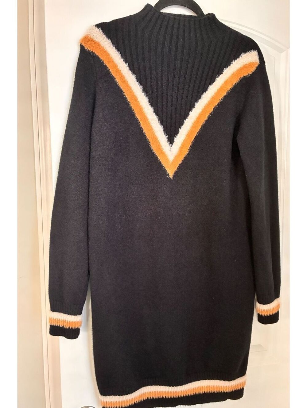 Karlie Black Sweater Dress with Chevron Accent Size M